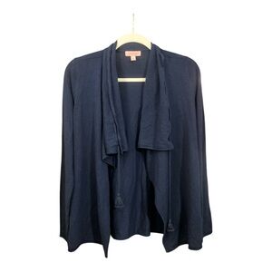 Lilly Pulitzer Navy Blue Drawstring Open Front Cardigan Size Small CA1
